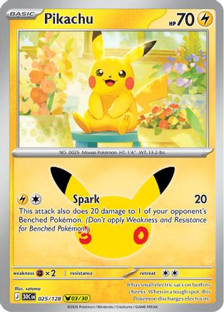 Pikachu - 025/128 - ME 30th Celebration Holofoil