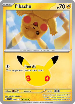 Pikachu - 026/128 - ME 30th Celebration Holofoil
