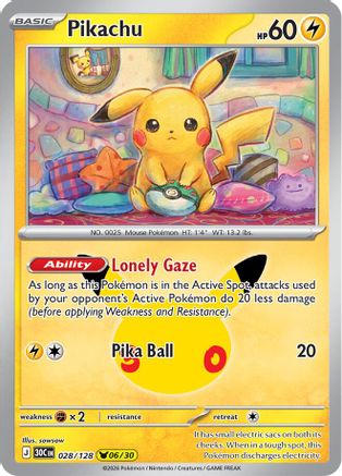 Pikachu - 028/128 - ME 30th Celebration Holofoil