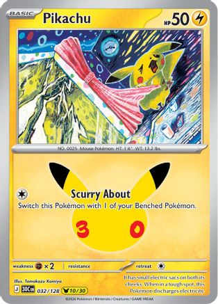 Pikachu - 032/128 - ME 30th Celebration Holofoil