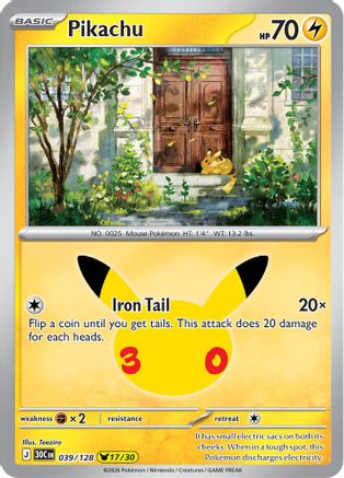 Pikachu - 039/128 - ME 30th Celebration Holofoil