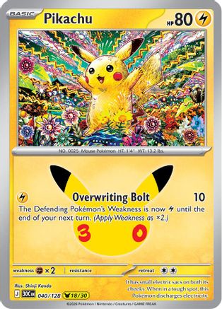 Pikachu - 040/128 - ME 30th Celebration Holofoil