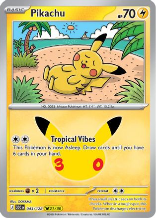 Pikachu - 043/128 - ME 30th Celebration Holofoil