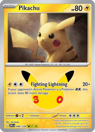 Pikachu - 049/128 - ME 30th Celebration Holofoil