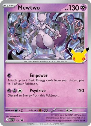 Mewtwo (30th Celebration) - 104 - ME Mega Evolution Promo Holofoil