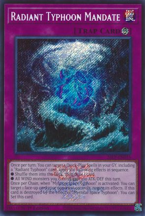 Radiant Typhoon Mandate (Emblazoned Secret Rare) - 26LP-EN015 - Limited Pack World Championship 2026 1st Edition