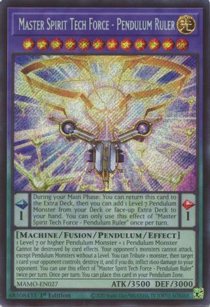 Master Spirit Tech Force - Pendulum Ruler (Secret Rare) - MAMO-EN027 - Magnificent Monsters 1st Edition