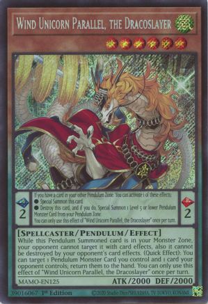 Wind Unicorn Parallel, the Dracoslayer - MAMO-EN125 - Magnificent Monsters 1st Edition