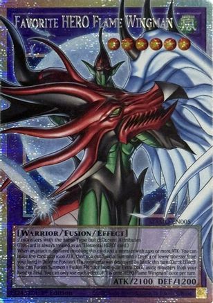 Favorite HERO Flame Wingman (Starlight Rare) (Extended Art) - MAMO-EN005 - Magnificent Monsters 1st Edition
