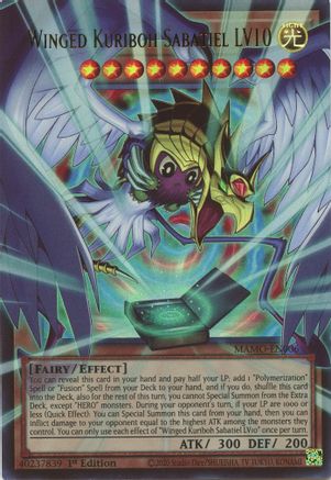 Winged Kuriboh Sabatiel LV10 (Extended Art) - MAMO-EN006 - Magnificent Monsters 1st Edition