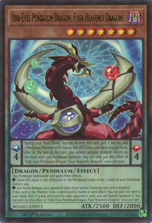 Odd-Eyes Pendulum Dragon, Four Heavenly Dragons - MAMO-EN013 - Magnificent Monsters 1st Edition