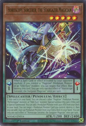 Horoscope Sorcerer, the Stargazer Magician - MAMO-EN014 - Magnificent Monsters 1st Edition