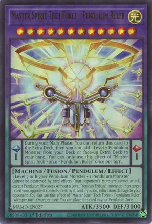 Master Spirit Tech Force - Pendulum Ruler - MAMO-EN027 - Magnificent Monsters 1st Edition