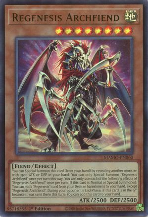 Regenesis Archfiend - MAMO-EN060 - Magnificent Monsters 1st Edition