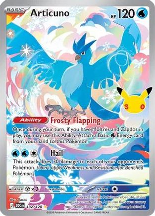 Articuno - 132/128 - ME 30th Celebration Holofoil