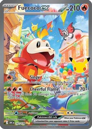 Fuecoco EX - 147/128 - ME 30th Celebration Holofoil