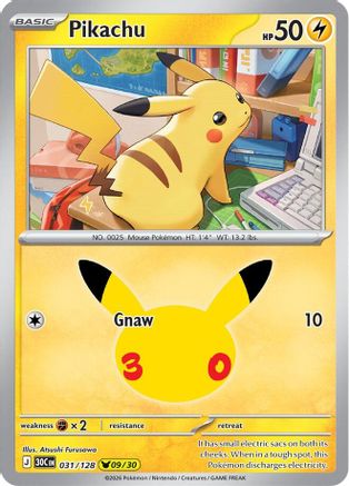 Pikachu - 031/128 - ME 30th Celebration Holofoil