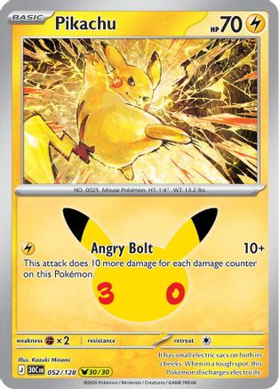 Pikachu - 052/128 - ME 30th Celebration Holofoil