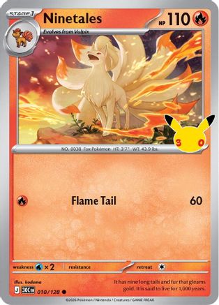 Ninetales 10 - ME 30th Celebration Holofoil