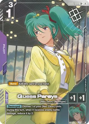 Quess Paraya (Store Tournament Winner Pack 06) (GD05-094) - Gundam Promotional Cards Holofoil