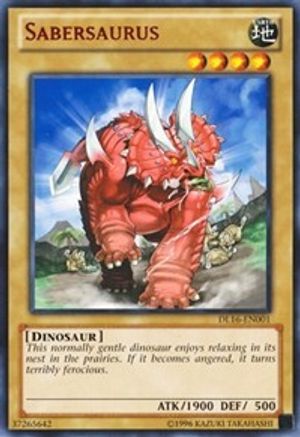 Sabersaurus (Red) (DL16-EN001) - Duelist League Promo Unlimited