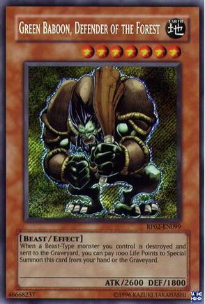 Green Baboon, Defender of the Forest - RP02-EN099 - Retro Pack 2 Limited
