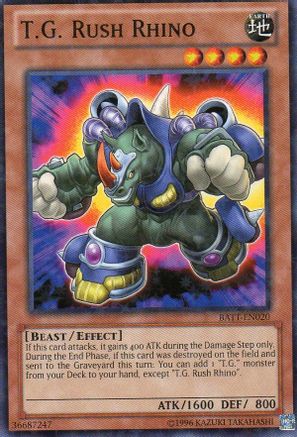 T.G. Rush Rhino (Starfoil) (BATT-EN020) - Battle Pack Tournament Prize Cards Limited