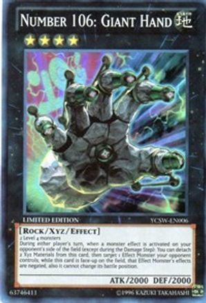 Number 106: Giant Hand (YCSW-EN006) - Yu-Gi-Oh! Championship Series Prize Cards Limited