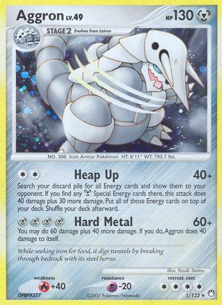 Aggron - 1/123 - Mysterious Treasures Reverse Holofoil