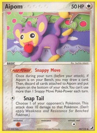 Aipom - 34/115 - Unseen Forces Reverse Holofoil