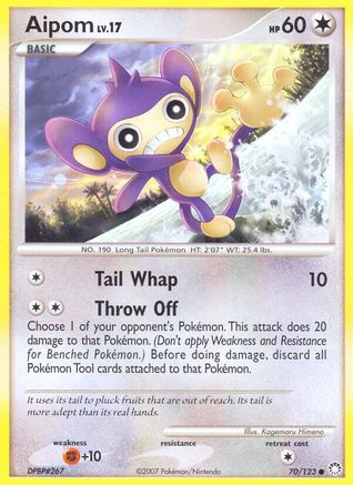 Aipom - 70/123 - Mysterious Treasures Reverse Holofoil