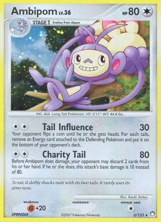 Ambipom 3/123 - Mysterious Treasures Holofoil