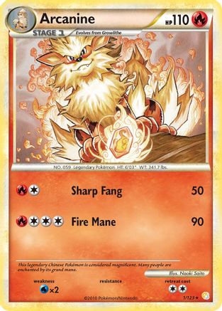 Arcanine 1/123 - HeartGold & SoulSilver Holofoil