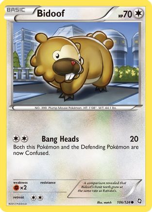 Bidoof 106/124 - Dragons Exalted Reverse Holofoil