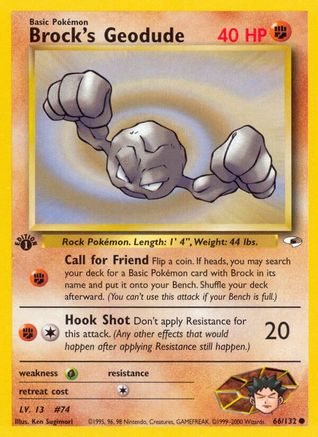 Brock's Geodude (66) 66/132 - Gym Heroes Unlimited