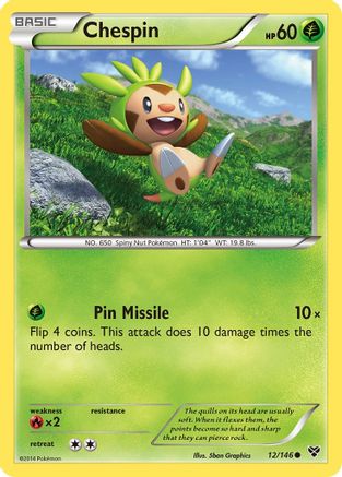 Chespin 12/146 - XY Base Set Reverse Holofoil