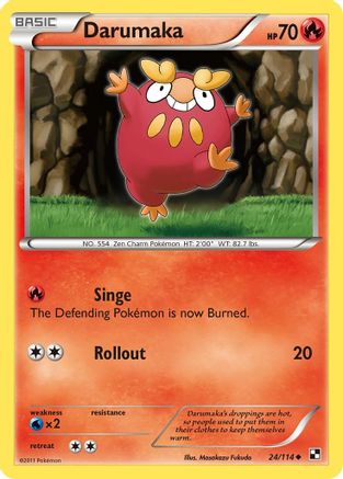 Darumaka (24) 24/114 - Black and White Reverse Holofoil