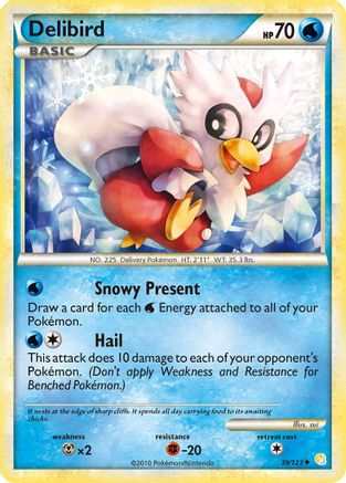Delibird 39/123 - HeartGold SoulSilver Reverse Holofoil