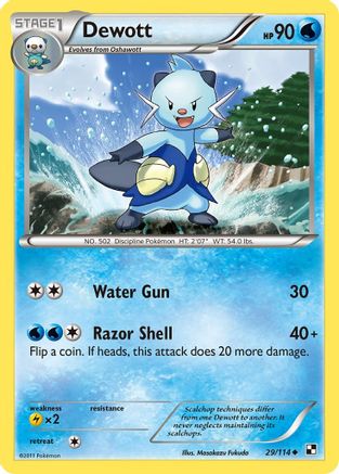 Dewott 29/114 - Black & White Reverse Holofoil