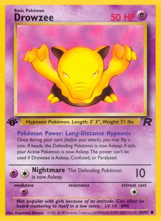 Drowzee 54/82 - Team Rocket 1st Edition