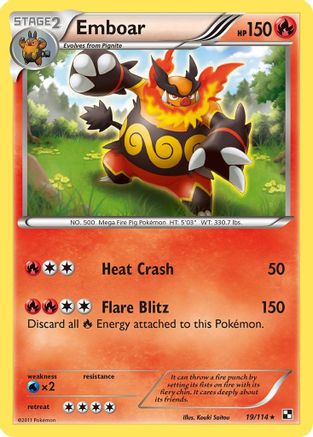 Emboar 19/114 - Black & White Holofoil