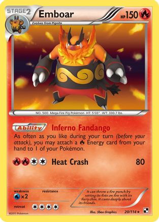 Emboar 20/114 - Black & White Holofoil