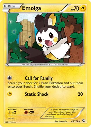 Emolga 45/124 - Dragons Exalted Reverse Holofoil