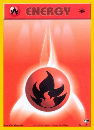 Fire Energy 107/111 - Neo Genesis 1st Edition