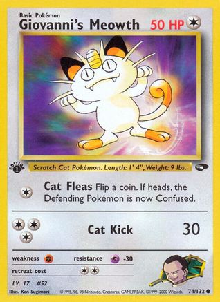 Giovanni's Meowth 74/132 - Gym Challenge 1st Edition