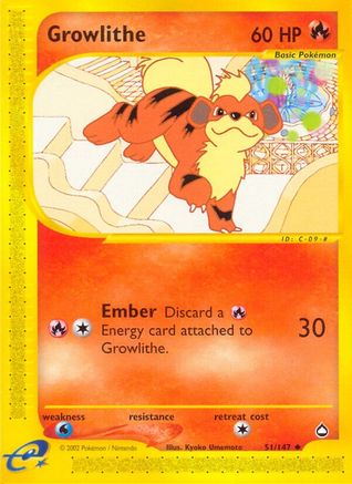 Growlithe (51) 51/147 - Aquapolis