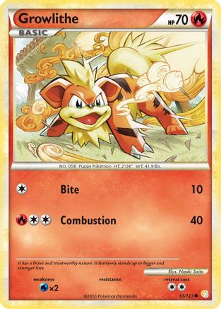 Growlithe 65/123 - HeartGold SoulSilver