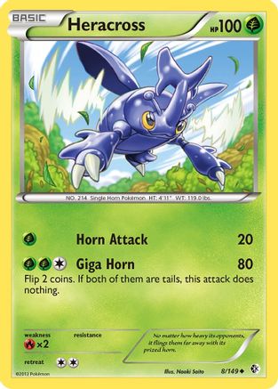 Heracross 8/149 - Boundaries Crossed Reverse Holofoil