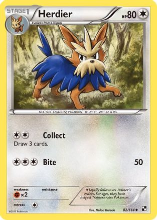 Herdier 82/114 - Black & White Reverse Holofoil