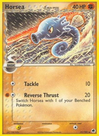 Horsea - 031/101 (Delta Species) 31/101 - Dragon Frontiers Reverse Holofoil
